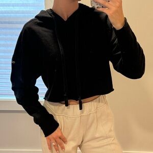 Alo cropped black hoodie